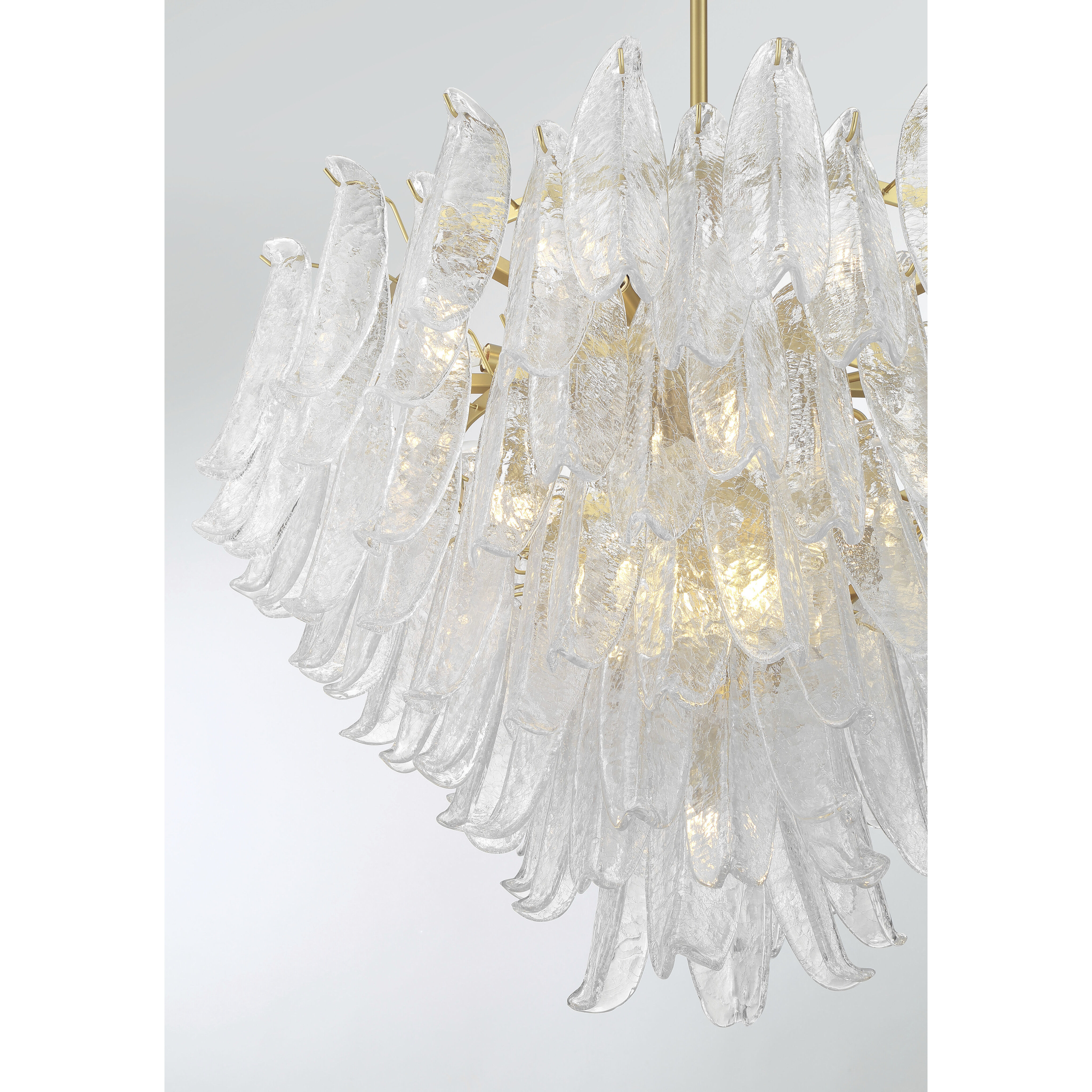 Regent 17 Light 36.75 inch Legacy Brass Chandelier Ceiling Light in Clear Crackled Glass