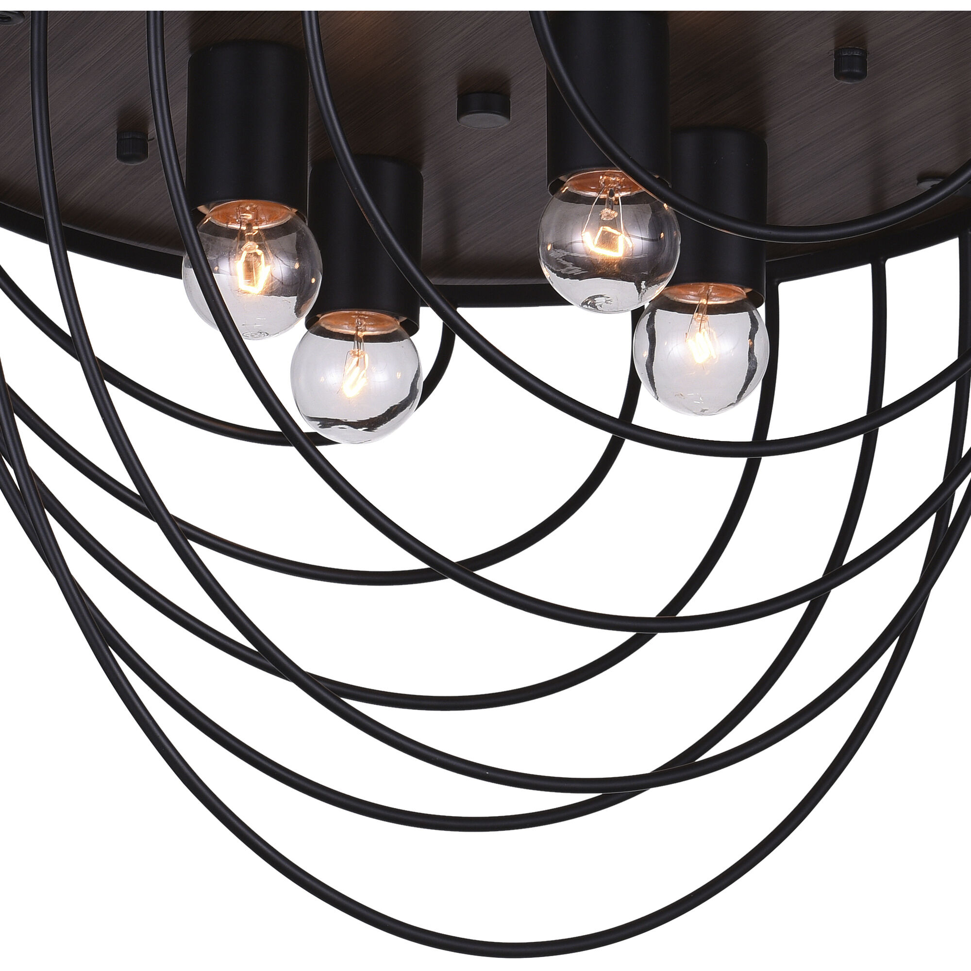 Gala 4 Light 18 inch Black Flush Mount Ceiling Light