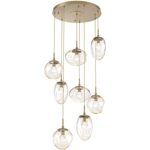 Cosmos LED LED 31.9 inch Gilded Brass Chandelier Ceiling Light in Clear Zircon Inner with Amber Cosmos Outer, 2700K LED, Round Multi-Port