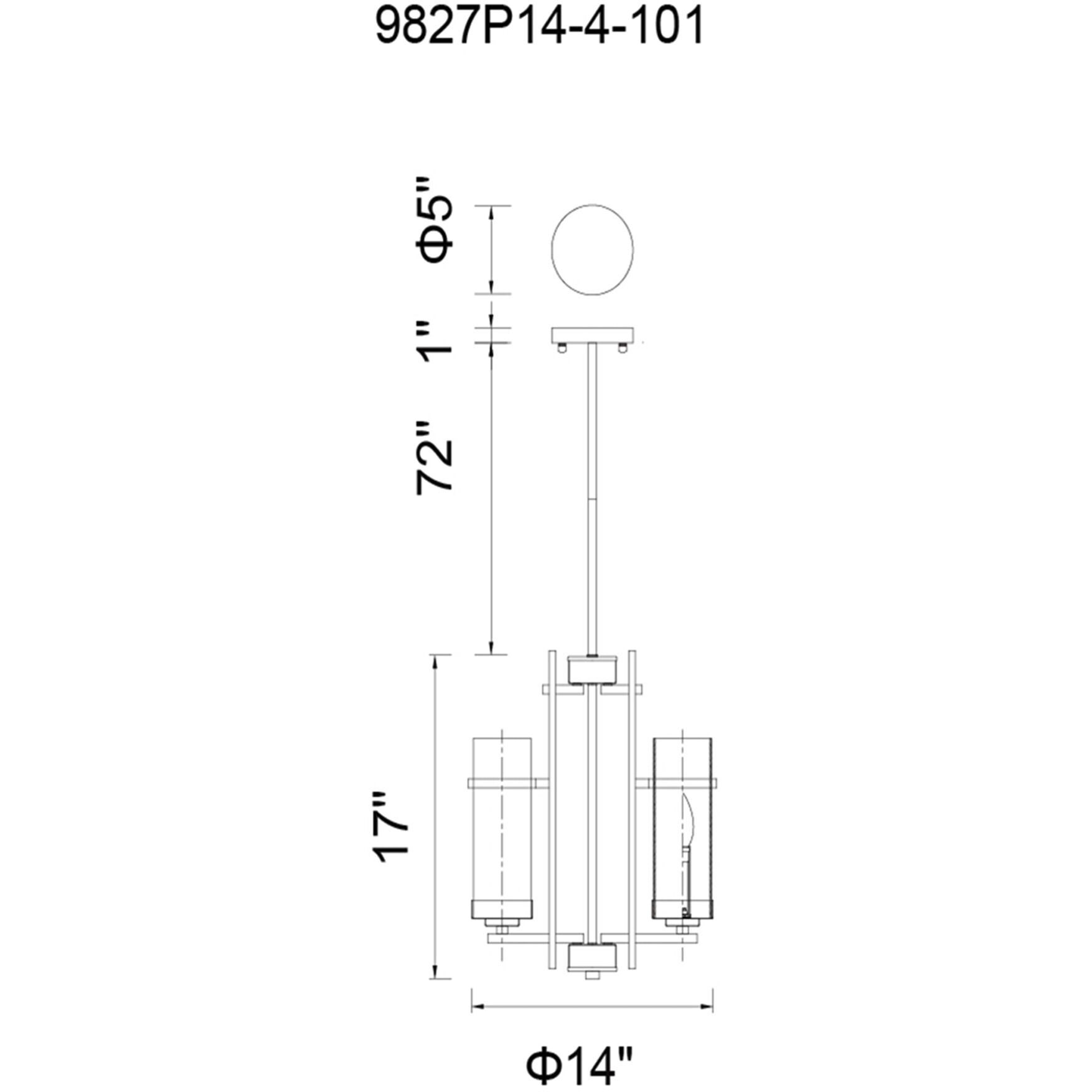 Sierra 4 Light 14 inch Black Up Mini Pendant Ceiling Light