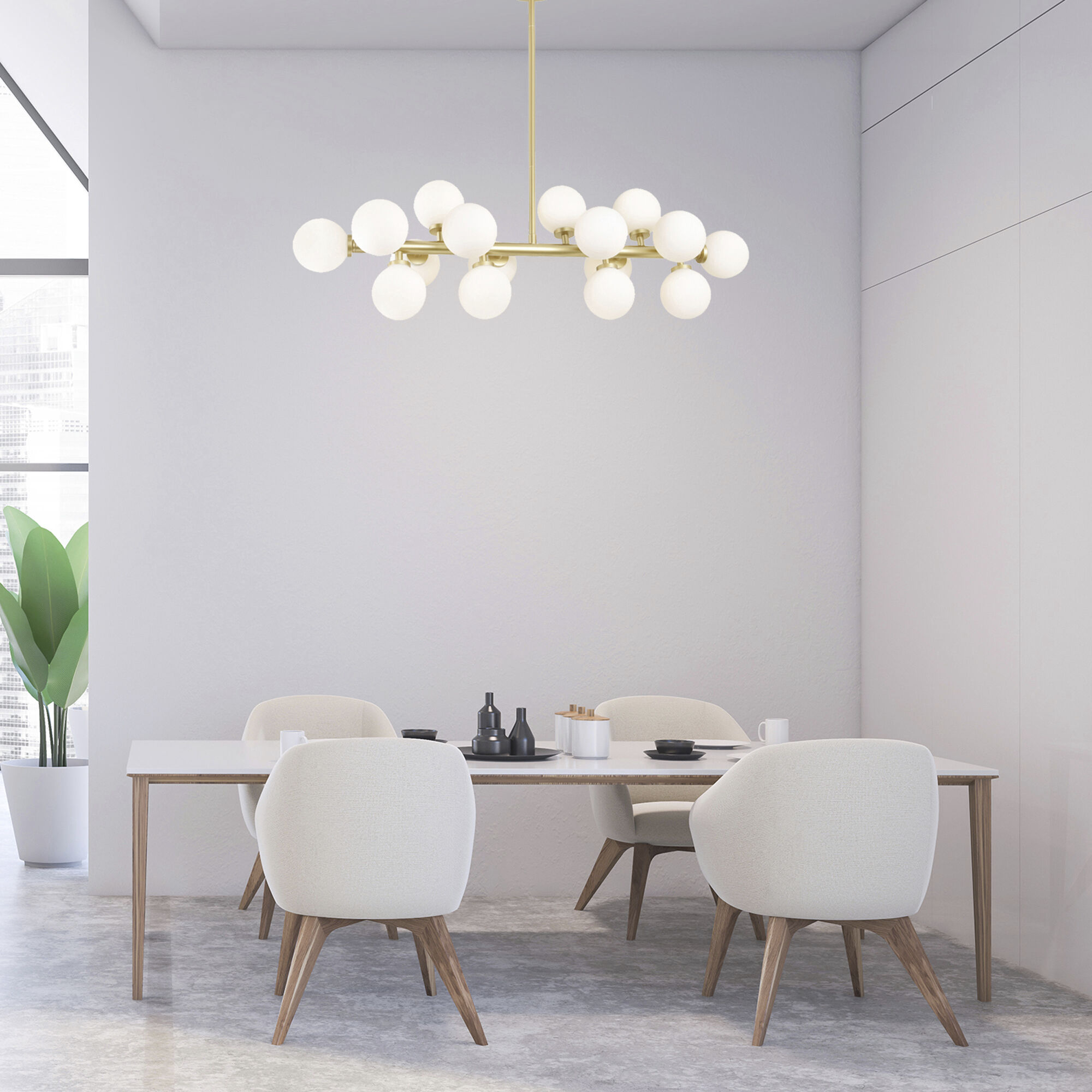 Arya LED 36 inch Satin Gold Island/Pool Table Light Ceiling Light