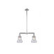 Franklin Restoration Bellmont 2 Light 21 inch Polished Chrome Chandelier Ceiling Light in Seedy Glass, Franklin Restoration