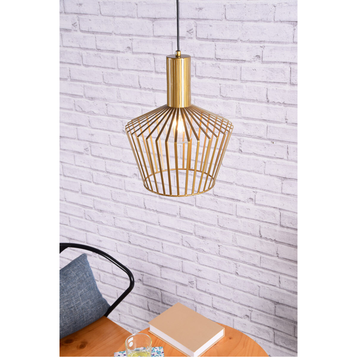 Ronnie 1 Light 12 inch Brass Pendant Ceiling Light