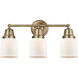 Aditi Bell 3 Light 21 inch Brushed Brass Bath Vanity Light Wall Light in Matte White Glass
