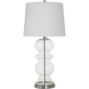 Hannah 32 inch 100.00 watt Clear Seeded and Silver Table Lamp Portable Light