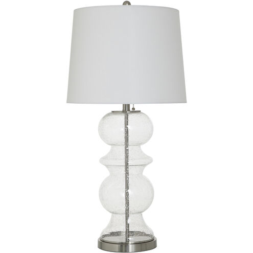 Hannah 32 inch 100.00 watt Clear Seeded and Silver Table Lamp Portable Light