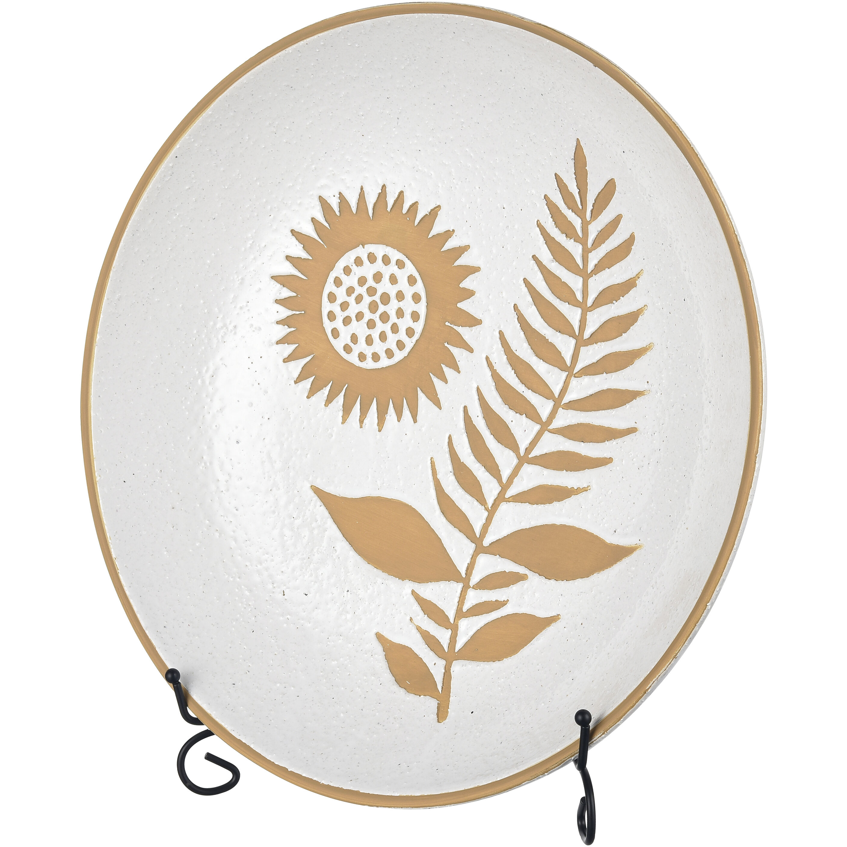 Annie 15.5 X 15.5 inch White with Sunshine Yellow and Black Charger