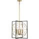 Titans Trace 4 Light 19 inch Sand Coal/Painted Honey Gold Pendant Ceiling Light