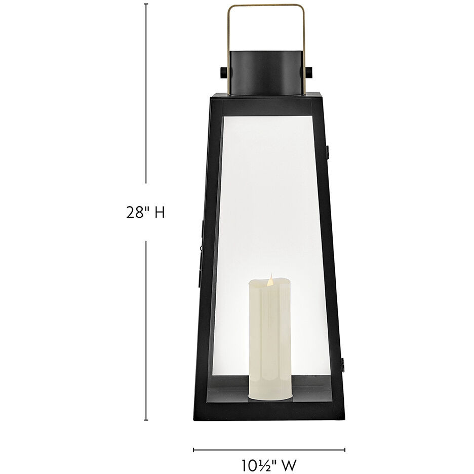 Hugh 28 X 10.5 inch Black with Burnished Bronze Outdoor Decorative Lantern