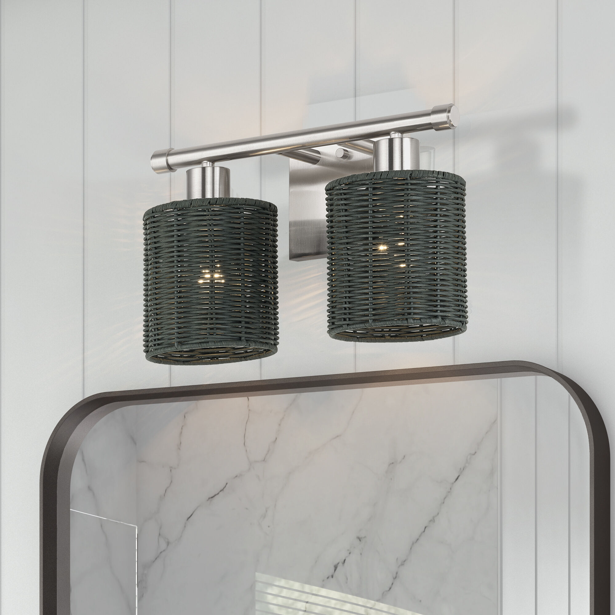 Weavington 2 Light 14 inch Brushed Nickel Vanity Wall Sconce Wall Light