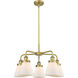Cone 5 Light 24.25 inch Brushed Brass Chandelier Ceiling Light