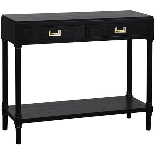 Samantha 35.5 X 13 inch Black and Antique Gold Console Table