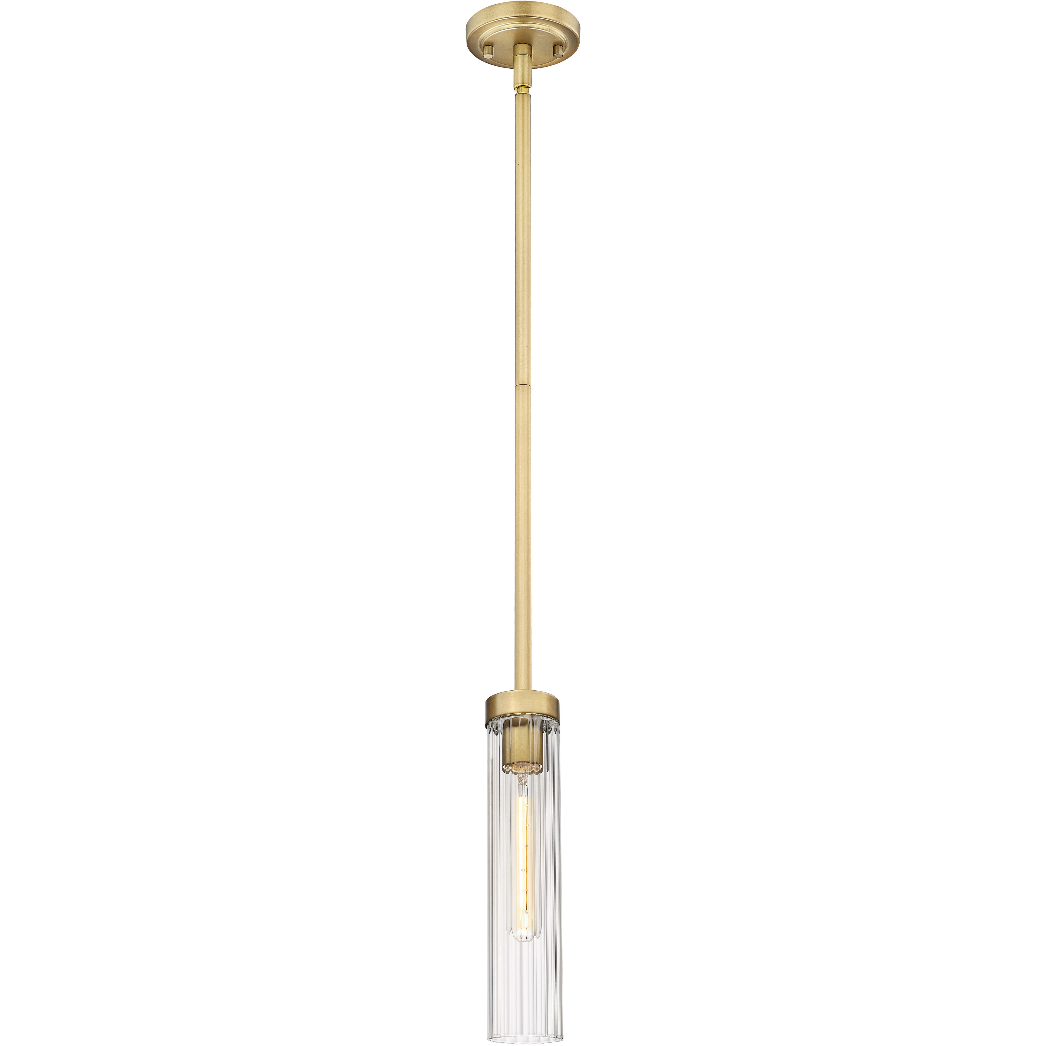 Beau 1 Light 4.75 inch Rubbed Brass Pendant Ceiling Light