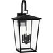 Linton 4 Light 25.63 inch Textured Black Outdoor Wall Lantern, Extra Large