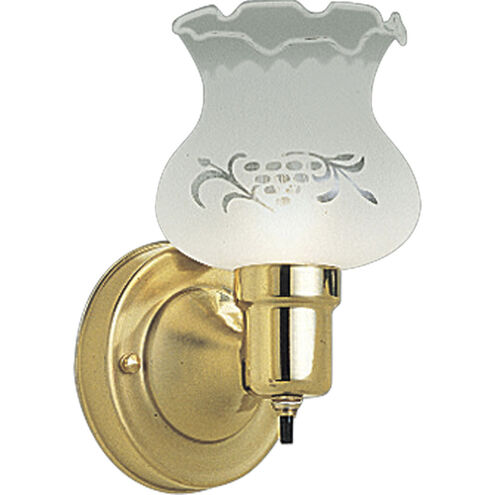 Decorative Glass 1 Light 5 inch Polished Brass Bath Vanity Wall Light