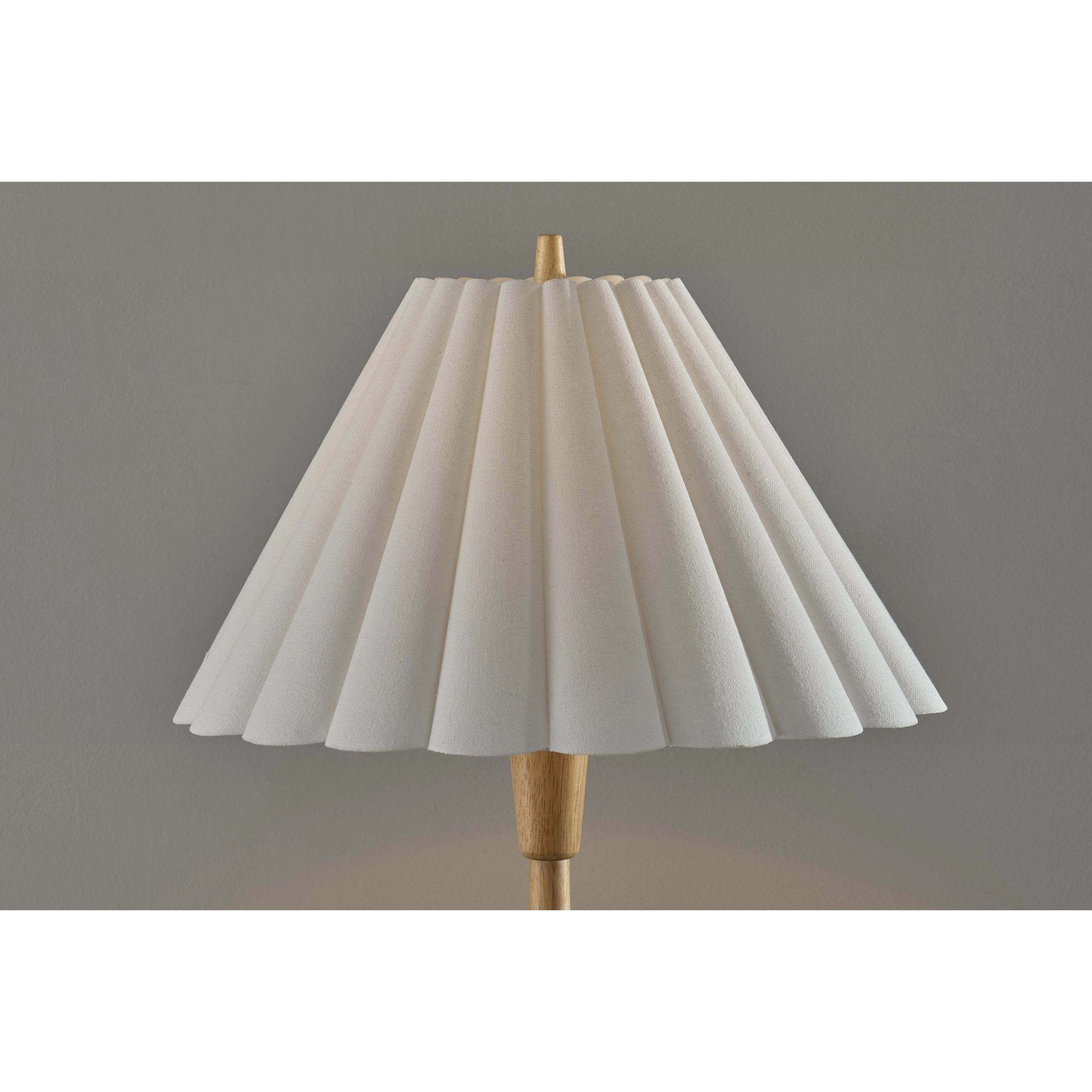 Scallop 60.75 inch 100.00 watt Natural Wood Floor Lamp Portable Light