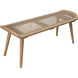 Arne Dry Oak and Woven Rattan Bench
