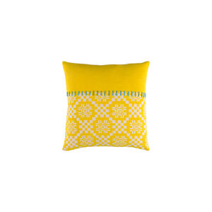 Delray 20 X 20 inch Bright Yellow and Cream Throw Pillow