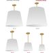 Oversized Drum 1 Light 26 inch Aged Brass Pendant Ceiling Light in White, Large