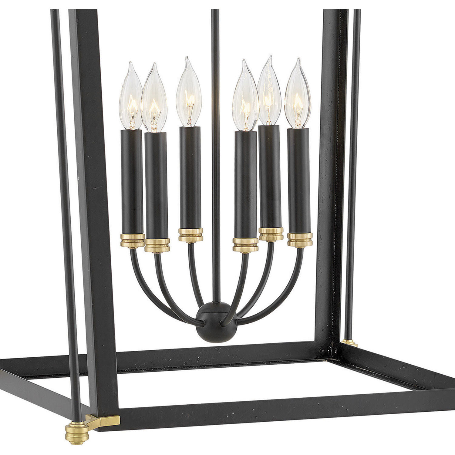 Selby 6 Light 25 inch Black with Heritage Brass Indoor Chandelier Ceiling Light