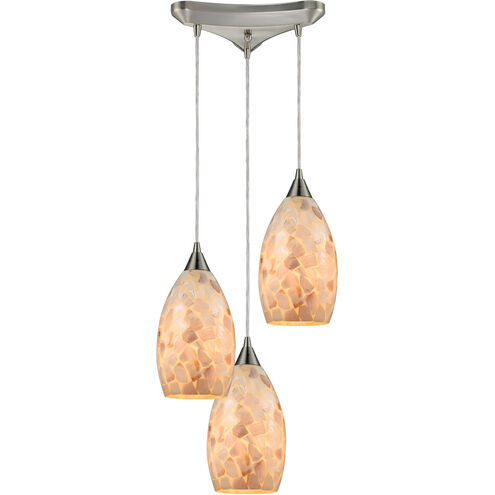 Dewey Beach 3 Light 13 inch Satin Nickel Multi Pendant Ceiling Light, Configurable