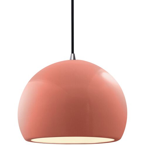 Radiance 1 Light 10 inch Gloss Blush and Brushed Nickel Pendant Ceiling Light