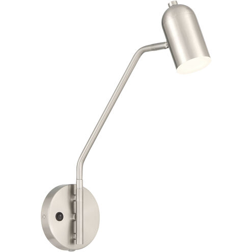 Aalto 1 Light 4.75 inch Brushed Steel Reading Light Wall Light