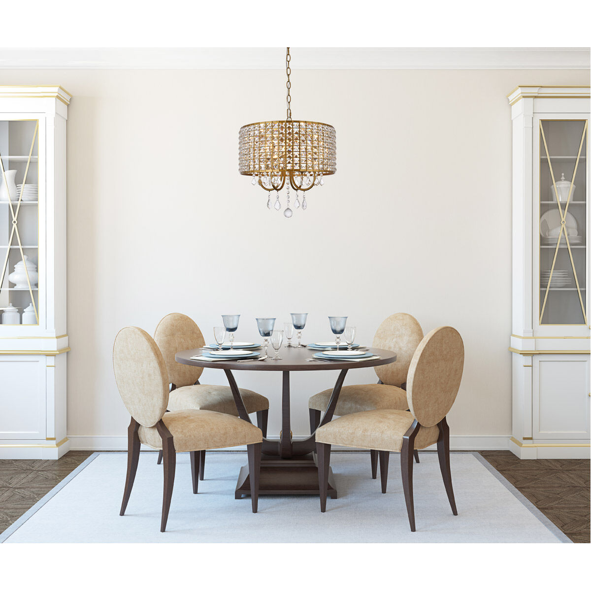 Elise 4 Light 14 inch Chrome Pendant Ceiling Light