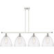 Ballston Ballston Dome 4 Light 50 inch White and Polished Chrome Island Light Ceiling Light in Seedy Glass