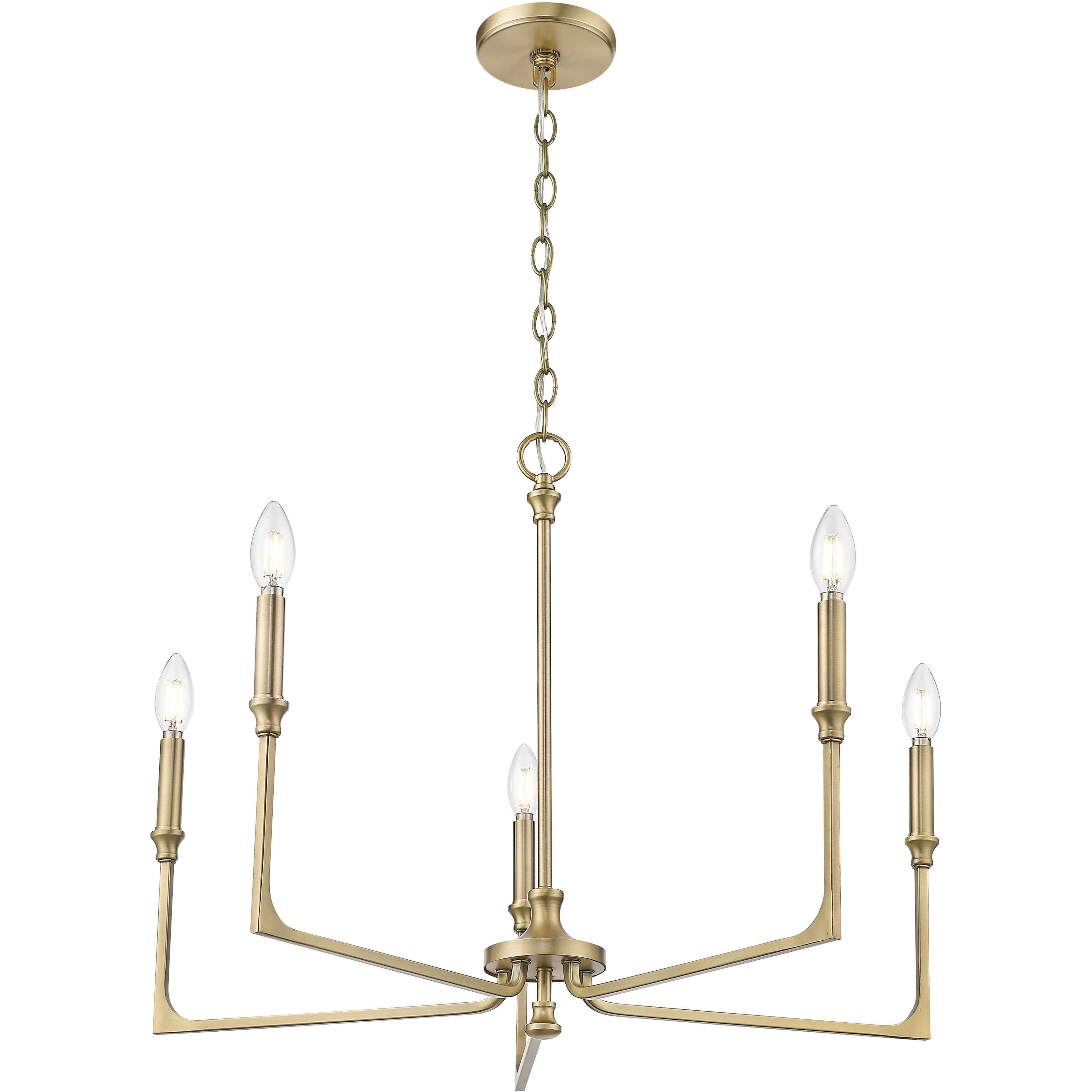 Azara 5 Light 28 inch Vintage Brass Chandelier Ceiling Light