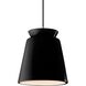 Radiance Collection - Trapezoid Pendant Ceiling Light in Polished Chrome, Black Cord, Replaceable Bulb, Carbon Matte Black, Form+Finish+Function
