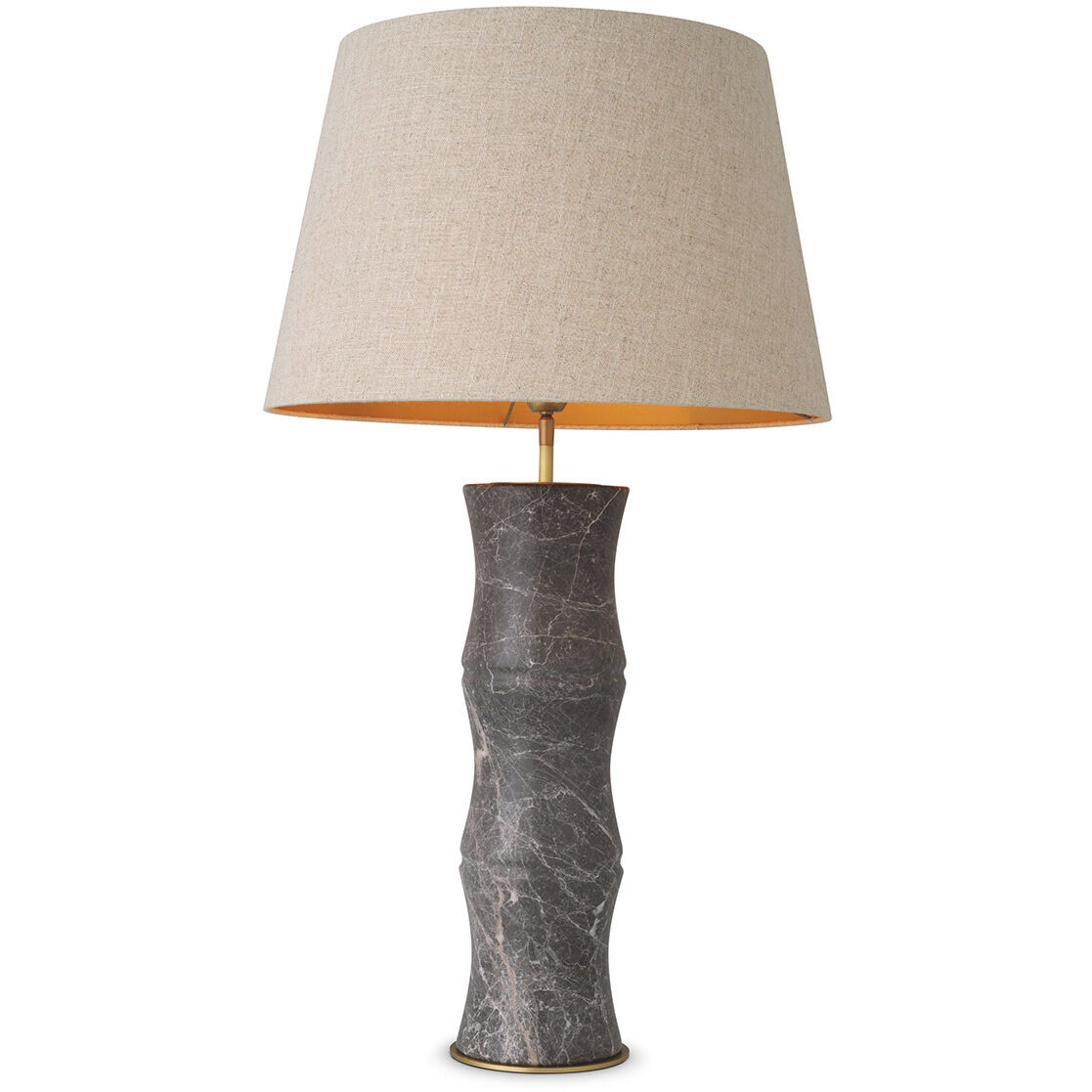 Bonny 34.65 inch 40 watt Grey Marble with Antique Brass Table Lamp Portable Light