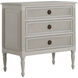Caroline 30.5 X 30 inch Cerused White and Painted Burlap with Antique Bronze Nightstand