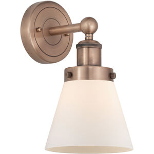 Cone 1 Light 6.5 inch Antique Copper and Matte White Sconce Wall Light