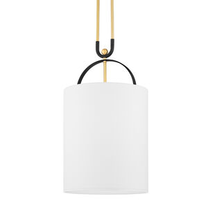 Campbell Hall 1 Light 14 inch Aged Brass and Black Brass Pendant Ceiling Light