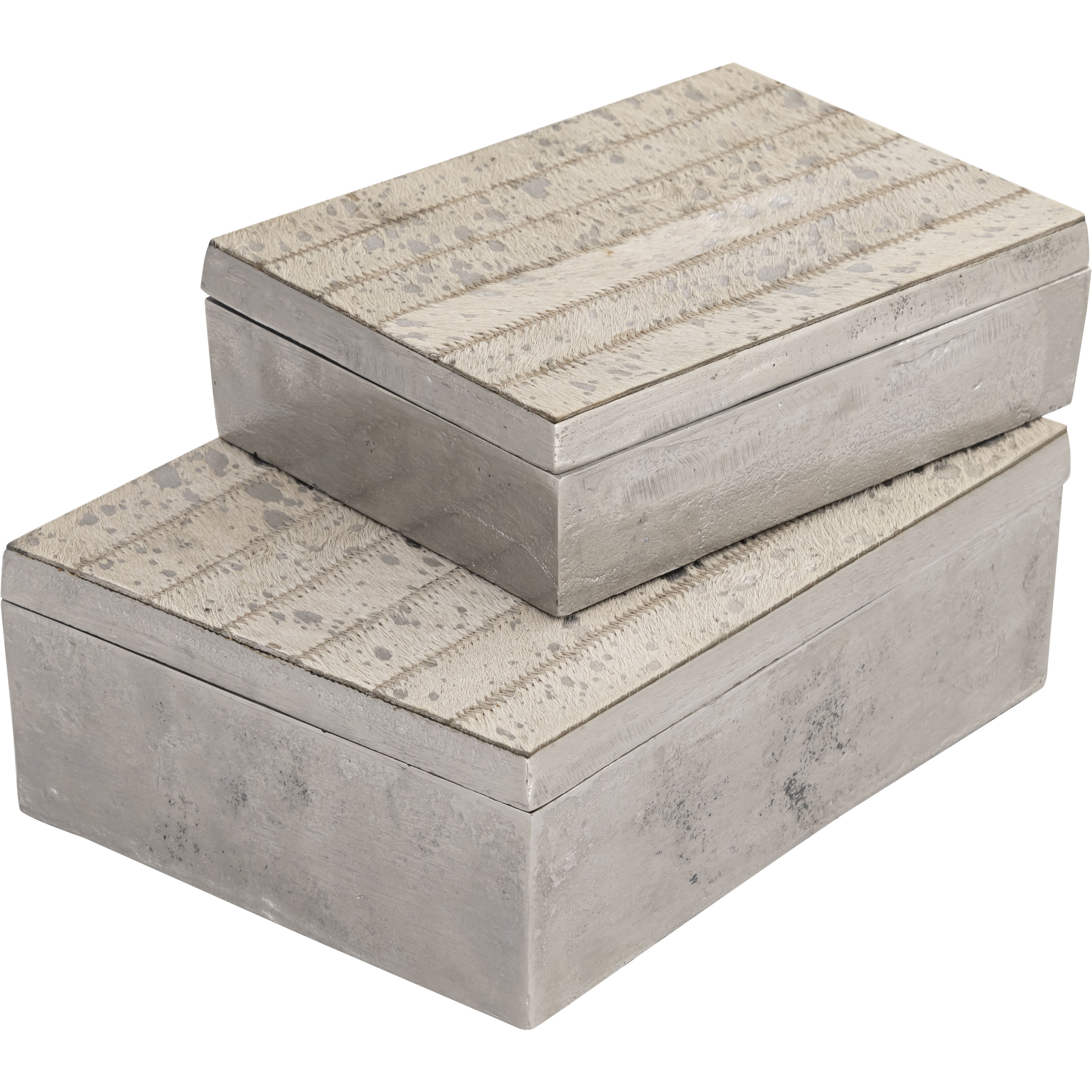 Chloe 10 X 7.5 inch Silver with White Box, Set of 2