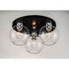 Vessel 3 Light 17 inch Black/Brushed Aluminum Flush Mount Ceiling Light