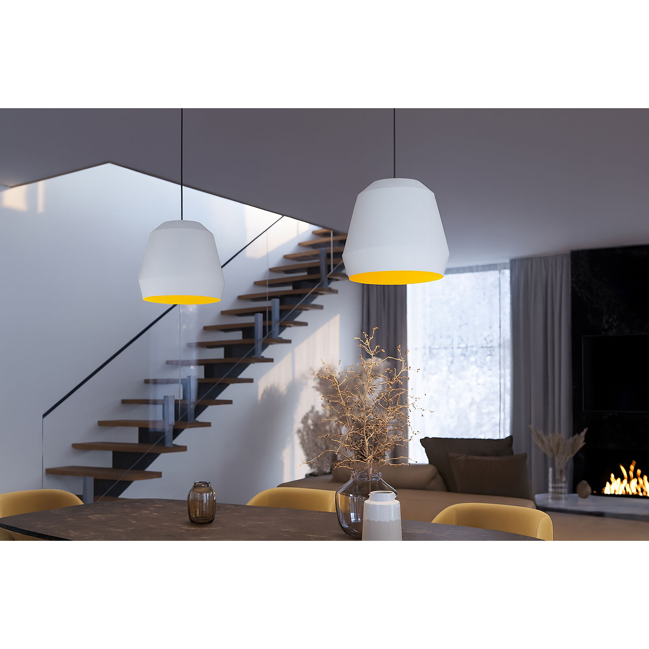 Bronx 1 Light 14 inch White, Gold Pendant Ceiling Light
