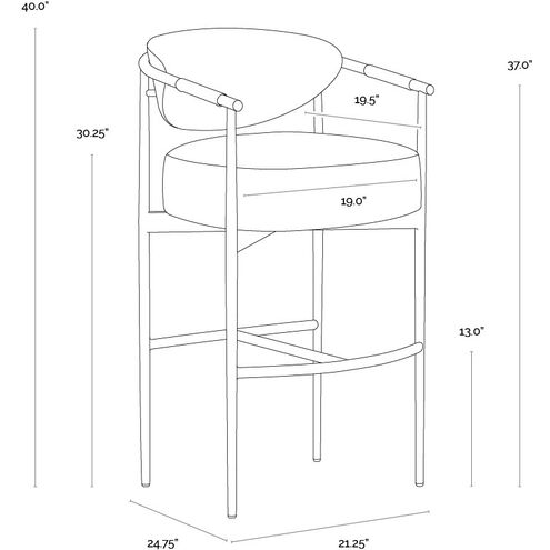 Heloise 40 inch Ivanhoe Pine Barstool