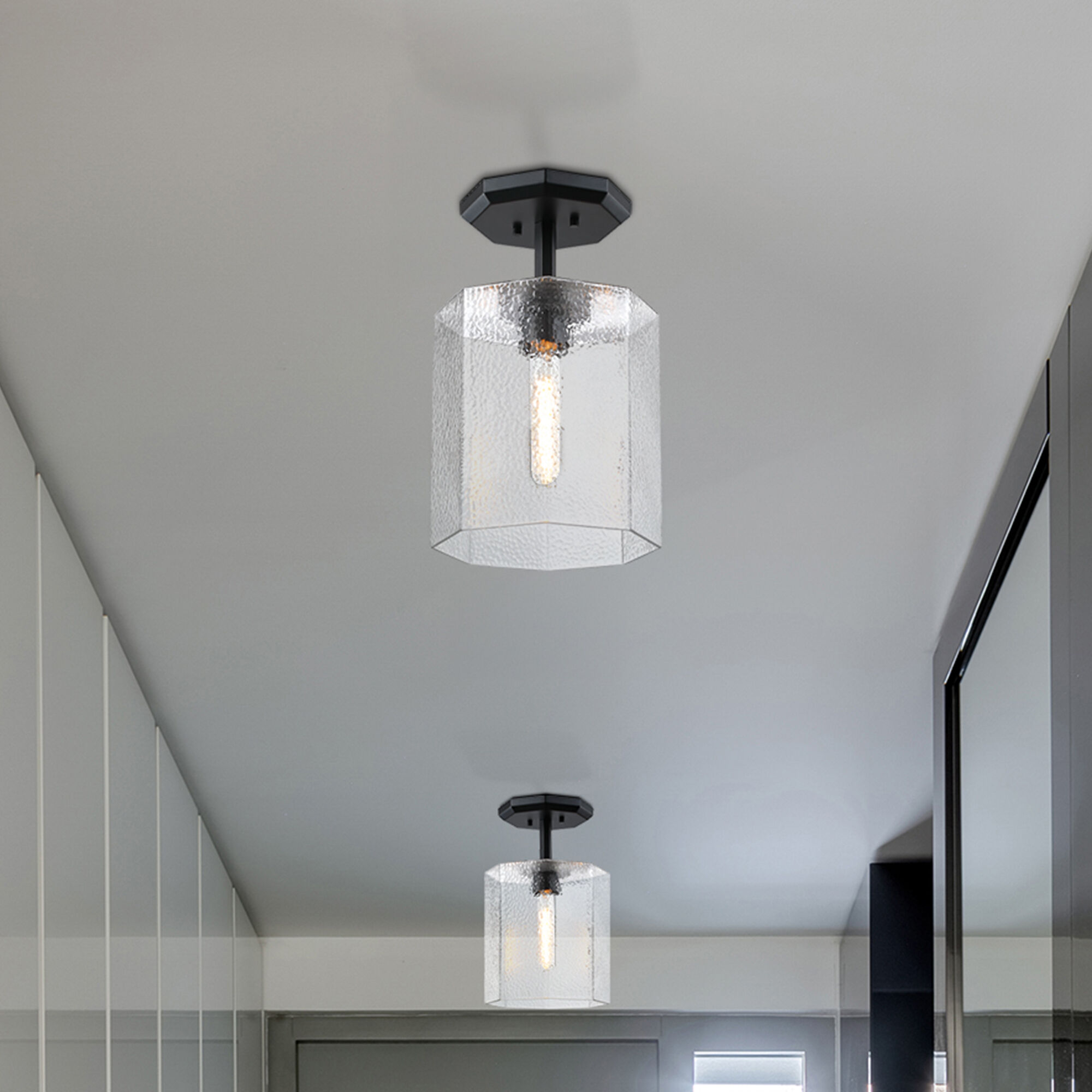 Haven LED 10 inch Matte Black Semi-Flush Mount Ceiling Light