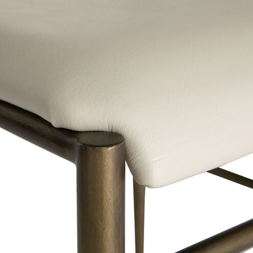 Ward Brushed Brass / White Leather Dining Chair