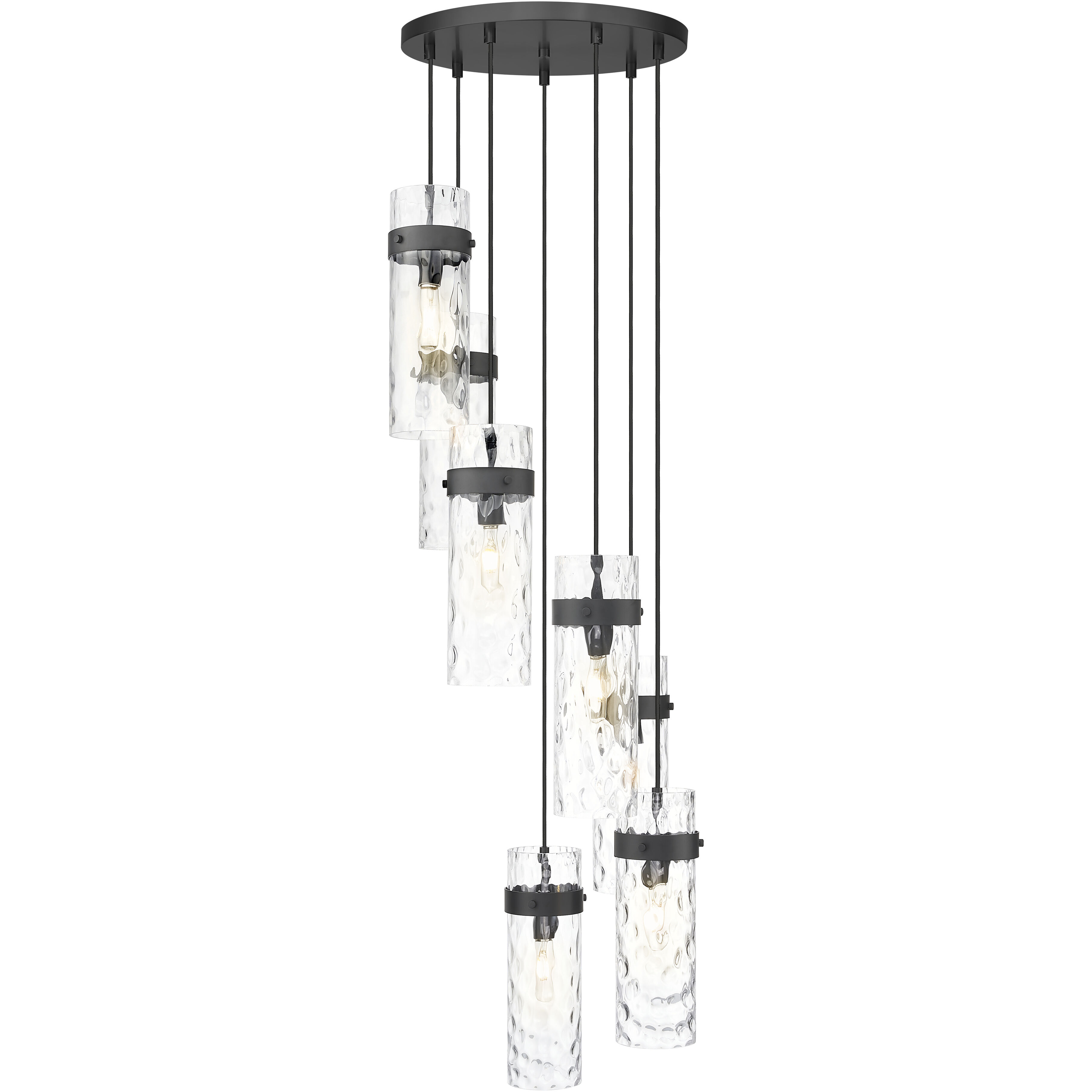 Fontaine 7 Light 19.5 inch Matte Black Chandelier Ceiling Light