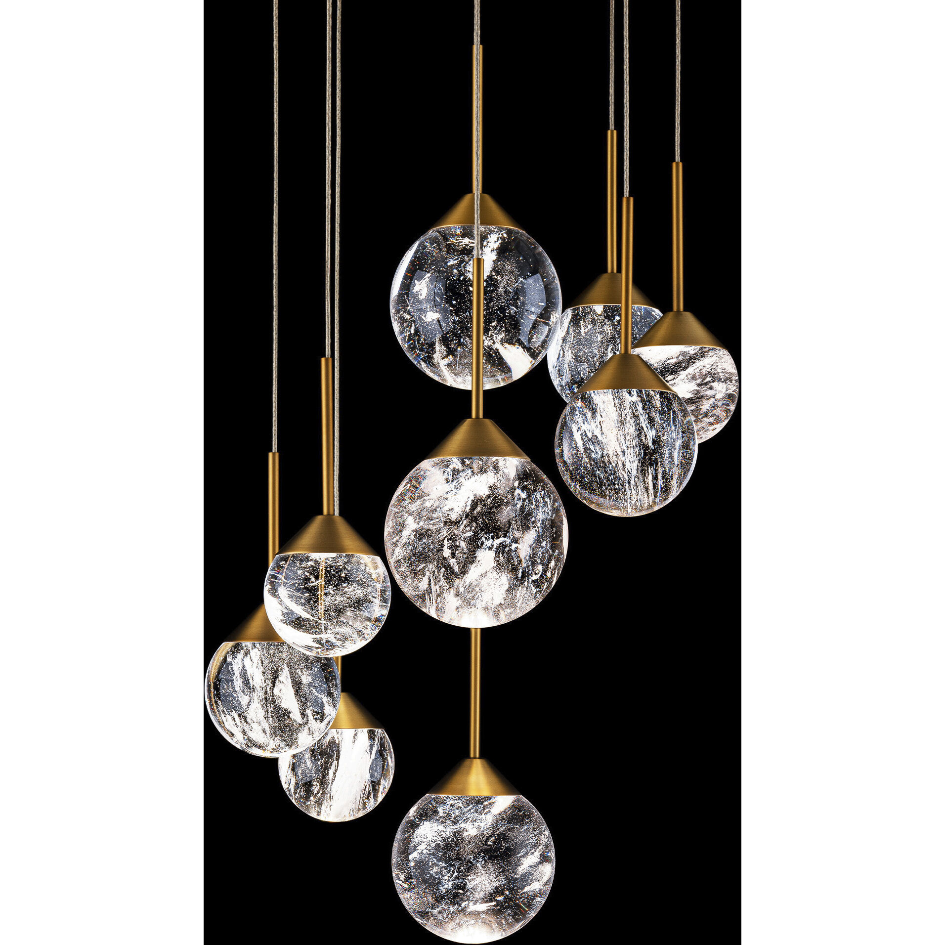 Quest LED 17 inch Aged Brass Multi-Light Pendant Ceiling Light, Beyond