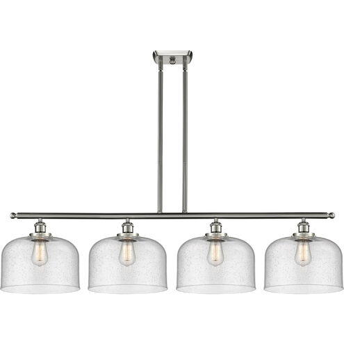 Ballston X-Large Bell 4 Light 48 inch Brushed Satin Nickel Island Light Ceiling Light in Seedy Glass, Ballston