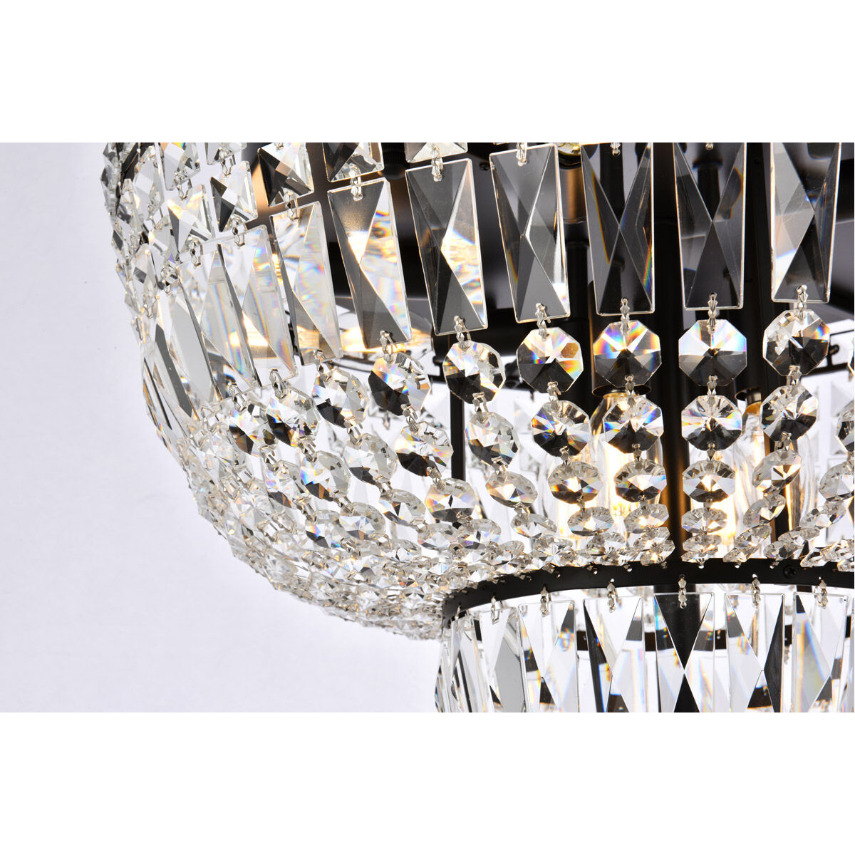 Tranquil 10 Light 20 inch Black and Clear Flush Mount Ceiling Light