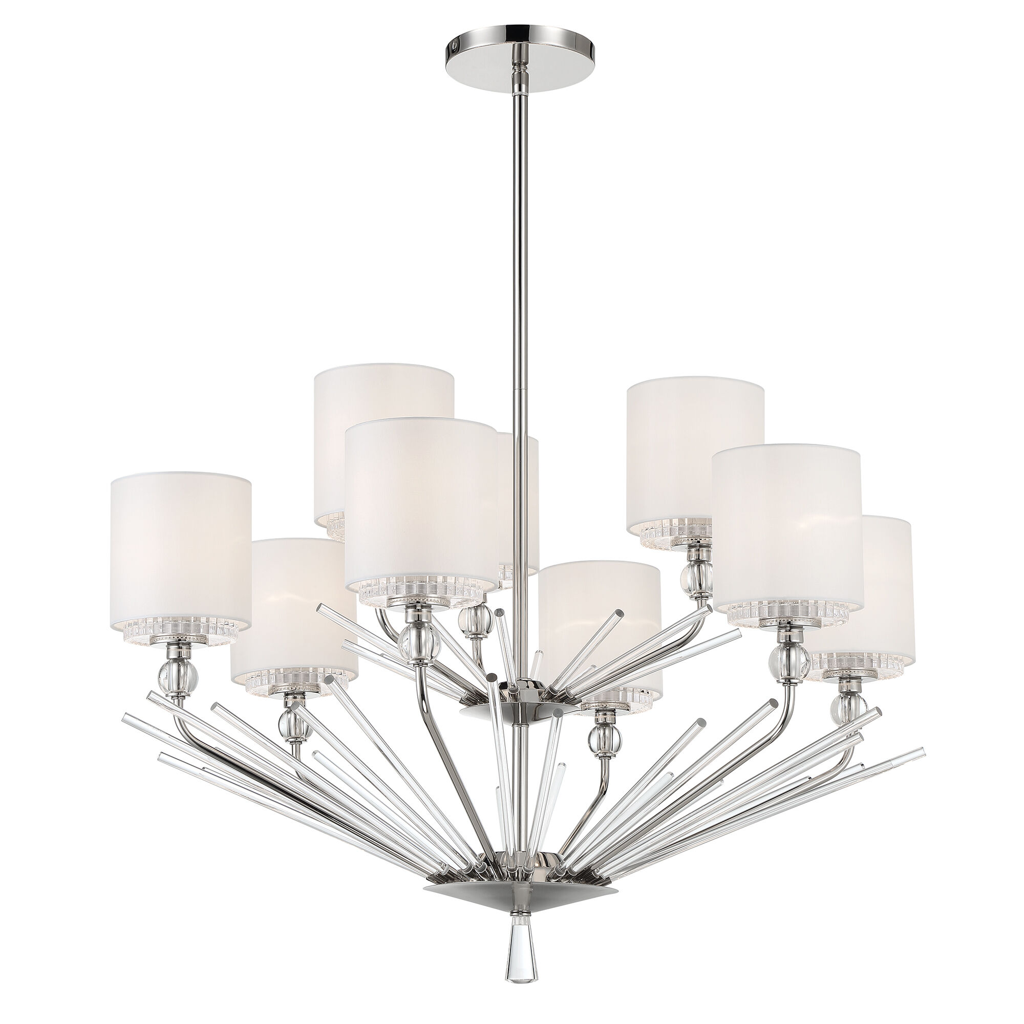 Sutton 9 Light 32 inch Polished Nickel Chandelier Ceiling Light