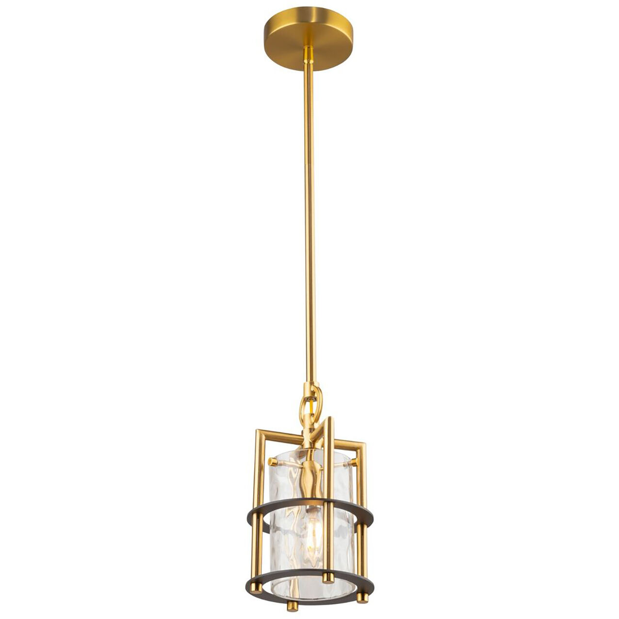 Burford LED 5 inch Brass and Black Pendant Ceiling Light