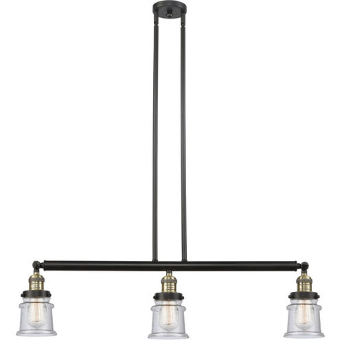 Franklin Restoration Small Canton LED 38.5 inch Black Antique Brass Island Light Ceiling Light in Seedy Glass, Franklin Restoration
