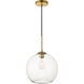 Baxter 1 Light 12 inch Brass Pendant Ceiling Light 