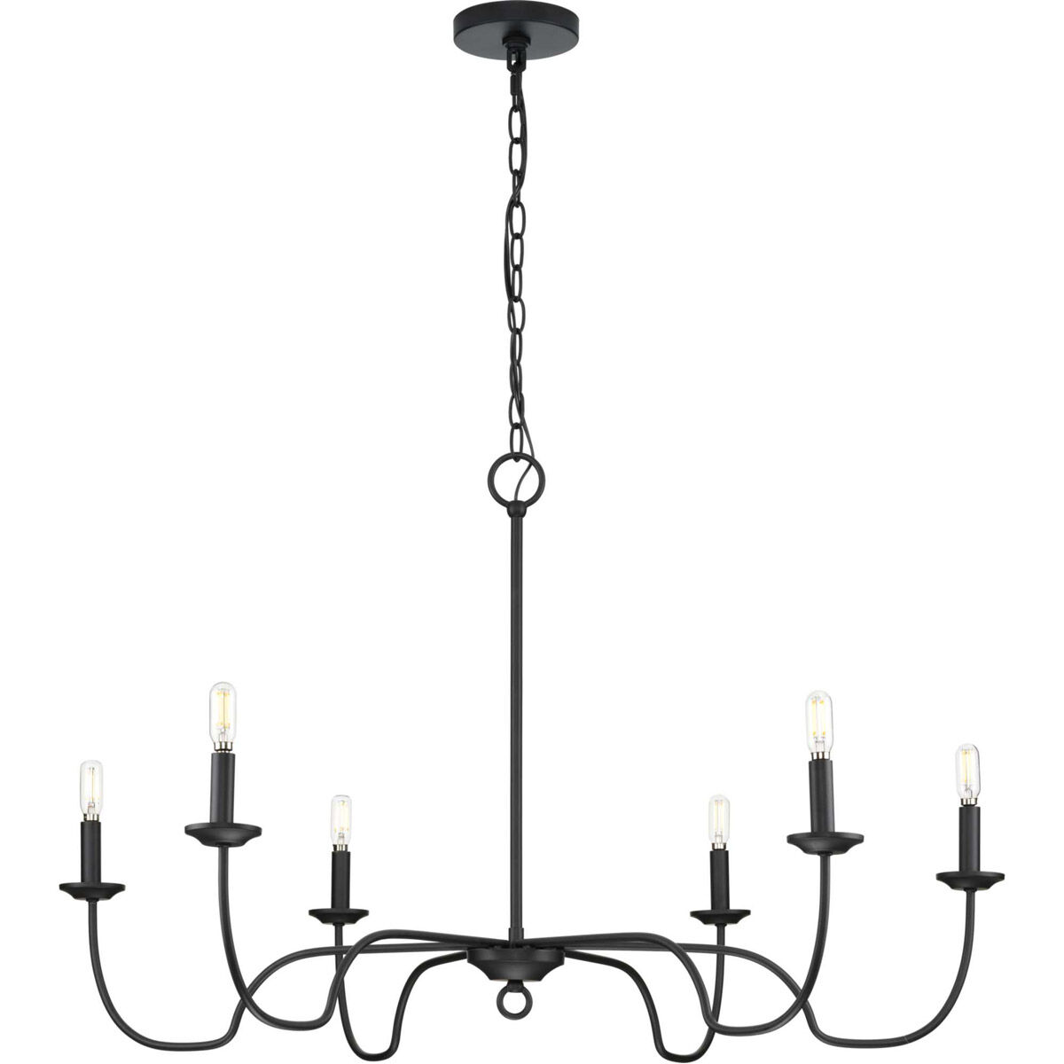 Canebrake 6 Light 40 inch Matte Black Chandelier Ceiling Light
